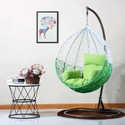 SPYDER HOME DECORE Single Seater Swing chair With Stand And Cushion For Adult Iron Hammock (Multicolor, Green, DIY(Do-It-Yourself))