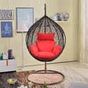 SPYDER HOME DECORE Single Seater Swing chair With Stand And Cushion For Adult Iron Hammock (Red, DIY(Do-It-Yourself))