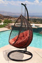SPYDER HOME DECORE Single Seater Swing chair With Stand And Cushion For Adult Iron Hammock (Brown, Maroon, Clear, DIY(Do-It-Yourself))