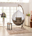 SPYDER HOME DECORE Single Seater Swing chair With Stand And Cushion For Adult Iron Hammock (White, Brown, DIY(Do-It-Yourself))