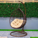 SPYDER HOME DECORE Single Seater Swing chair With Stand And Cushion For Adult Iron Hammock (Brown, Beige, DIY(Do-It-Yourself))