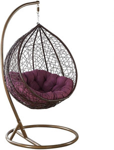 spyder home decore single seater swing chair with stand and cushion for adult iron hammock