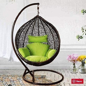 spyder home decore single seater swing chair with stand and cushion for adult iron hammock brown green diydo-it-yourself
