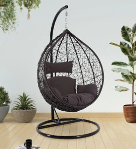 spyder home decore single seater swing chair with stand and cushion for adult iron hammock