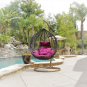 SPYDER HOME DECORE Single Seater Swing chair With Stand And Cushion For Adult Iron Hammock (Pink, Brown, DIY(Do-It-Yourself))