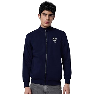 Spykar Blended High Neck Full Sleeve Sweatshirt