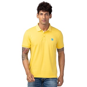 Spykar Mens Slim Fit Polo Neck Half