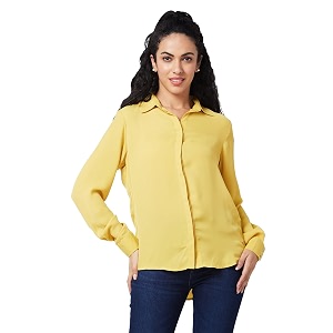 spykar mango solid shirt for women size l-wshsos1bd089