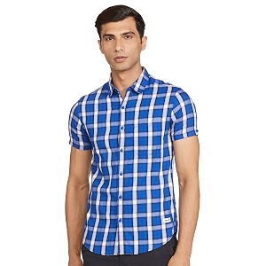 Spykar Mens Checked Slim Fit Shirt