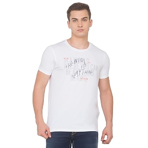 Spykar Mens Cotton Blend Slim T-Shirts