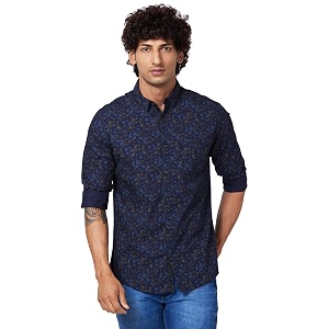 Spykar Mens Cotton Poplin Slim Fit Full