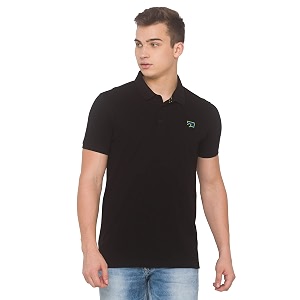 Spykar Mens Embellished Slim Fit Polo T-Shirt