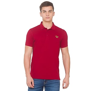 Spykar Mens Embellished Slim Fit Polo T-Shirt