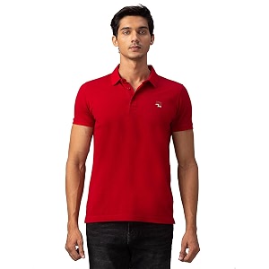 Spykar Mens Embellished Slim Fit Polo T-Shirt