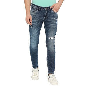 Spykar Mens Kano Slim Fit Mid-Rise Jeans