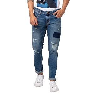 Spykar Mens Kano Slim Fit Mid-Rise Jeans