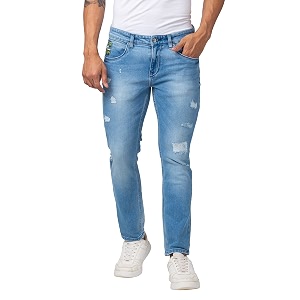 Spykar Mens Kano Slim Fit Mid-Rise Jeans