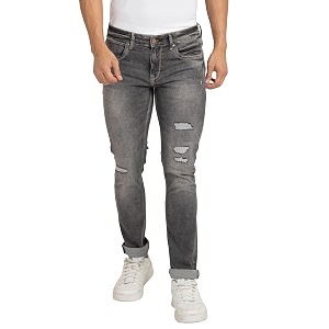 Spykar Mens Kano Slim Fit Mid-Rise Jeans