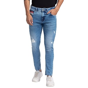 Spykar Mens Mid Rise Cotton Slim Fit