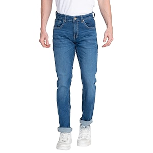 Spykar Mens Mid Rise Solid Regular Fit
