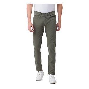 Spykar Mens Mid Rise Slim Casual Pants