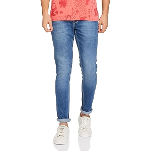 Spykar Mens Mid Rise Skinny Fit Jeans