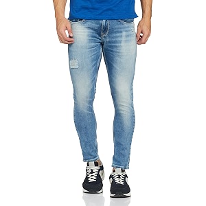 Spykar Mens Mid Rise Mid Tone Wash