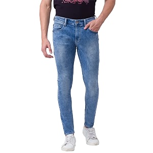 Spykar Mens Mid Rise Tapered Fit Jeans