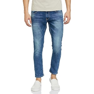 Spykar Mens Mid Rise Tapered Jeans
