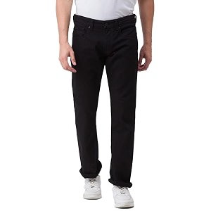 Spykar Mens Mid Rise Dark Wash Cotton