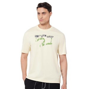 Spykar Mens Oversized Round Neck Half Sleeve