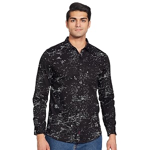 Spykar Mens Printed Slim Fit Shirt