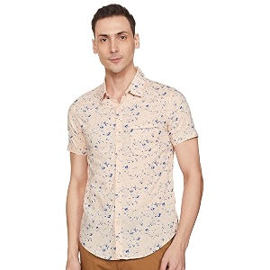 Spykar Mens Printed Slim Fit Shirt