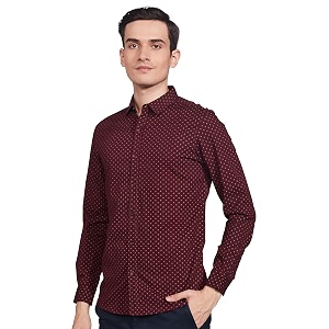 Spykar Mens Printed Slim Fit Shirt