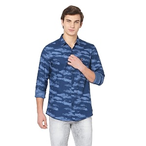 Spykar Mens Printed Slim Fit Shirt