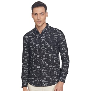 Spykar Men Printed Full Sleeve Slim Fit