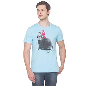 Spykar Mens Printed Slim Fit T-Shirt