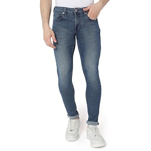 Spykar Mens Skinny Fit Low-Rise Casual Jeans