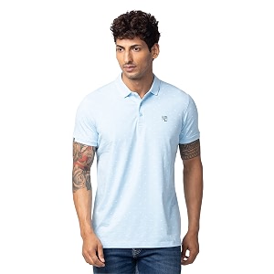 Spykar Mens Slim Fit Polo Neck Half