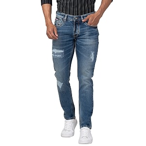 Spykar Mens Slim Fit Low Rise Casual