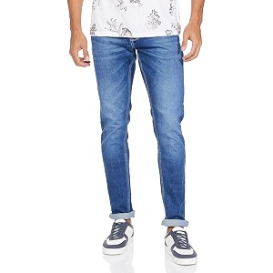 Spykar Mens Slim Fit Low-Rise Jeans