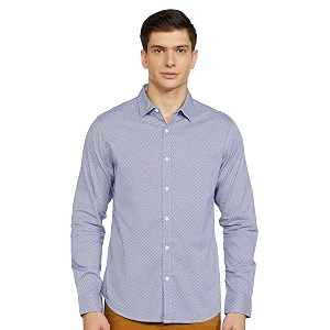 Spykar Mens Slim Fit Mandarin Collar Full