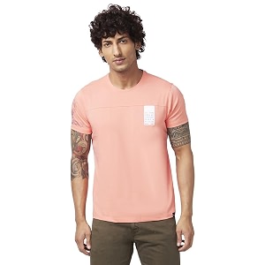 Spykar Mens Slim Fit Round Neck Half