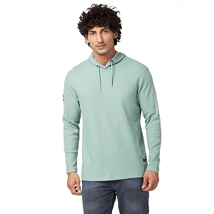 Spykar Mens Slim Fit Hooded Full Sleeve