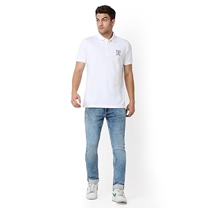 Spykar Mens Slim Fit Polo Neck Half
