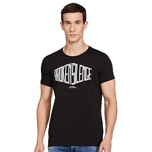 Spykar Mens Slim Fit Round Neck Half