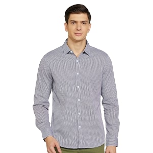 Spykar Mens Slim Fit Mandarin Collar Full