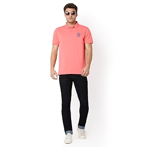 Spykar Mens Slim Fit Polo Neck Half