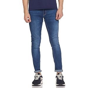 Spykar Mens Skinny Fit Low-Rise Casual Jeans