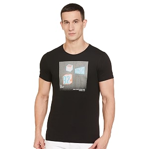 Spykar Mens Solid Slim Fit T-Shirt